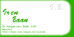 iren baan business card