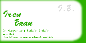 iren baan business card